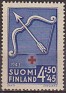 Finland - 1943 - Coat Of Arms - 4,50 + 45 MK - Blue - Finlandia, Red Cross - Scott B57 - Red Cross Coats Arms Savo Savolaks - 0